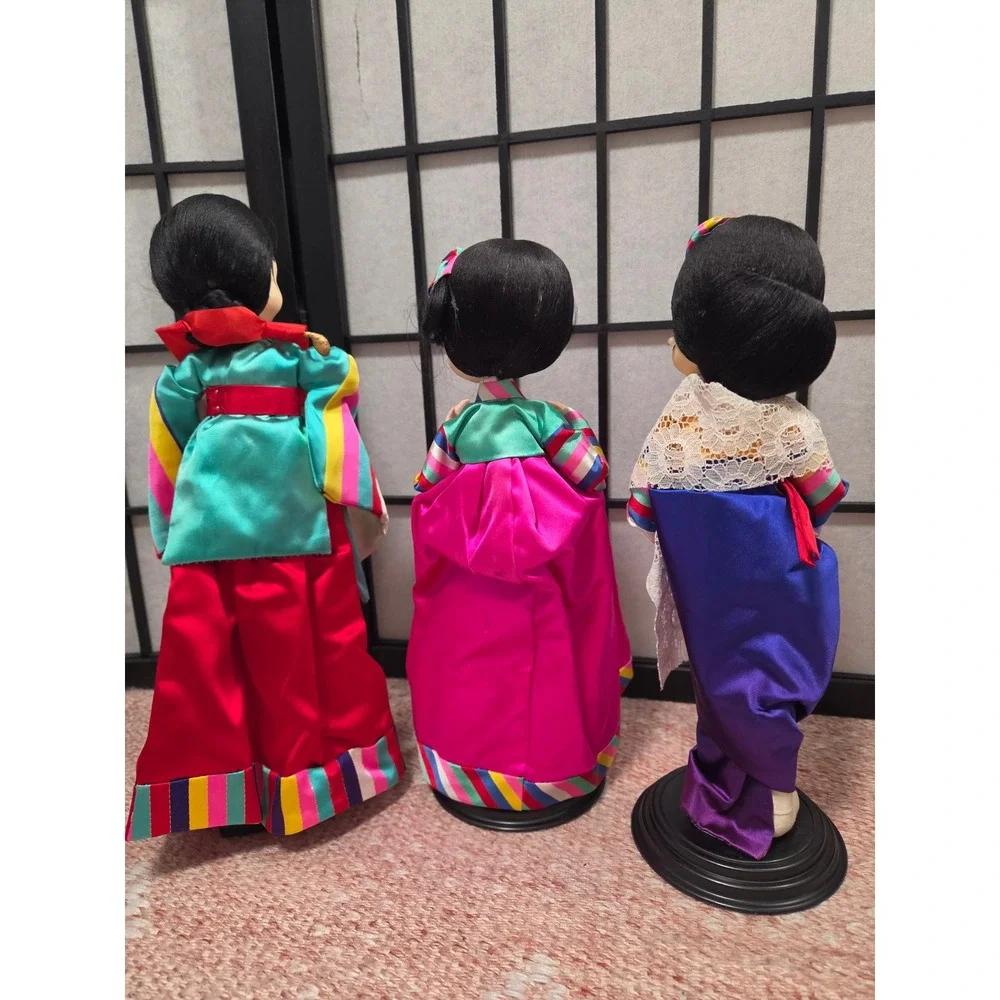 Vintage So Yea Doll Institute Korean Traditional Hanbok Dolls Set of 3 Seoul